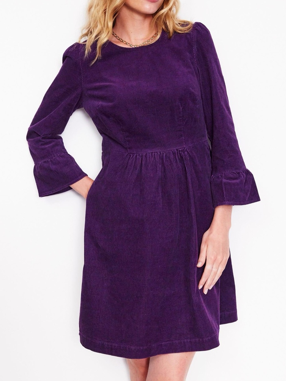 Boden Ora Ribbed Corduroy Dress Sz 12
